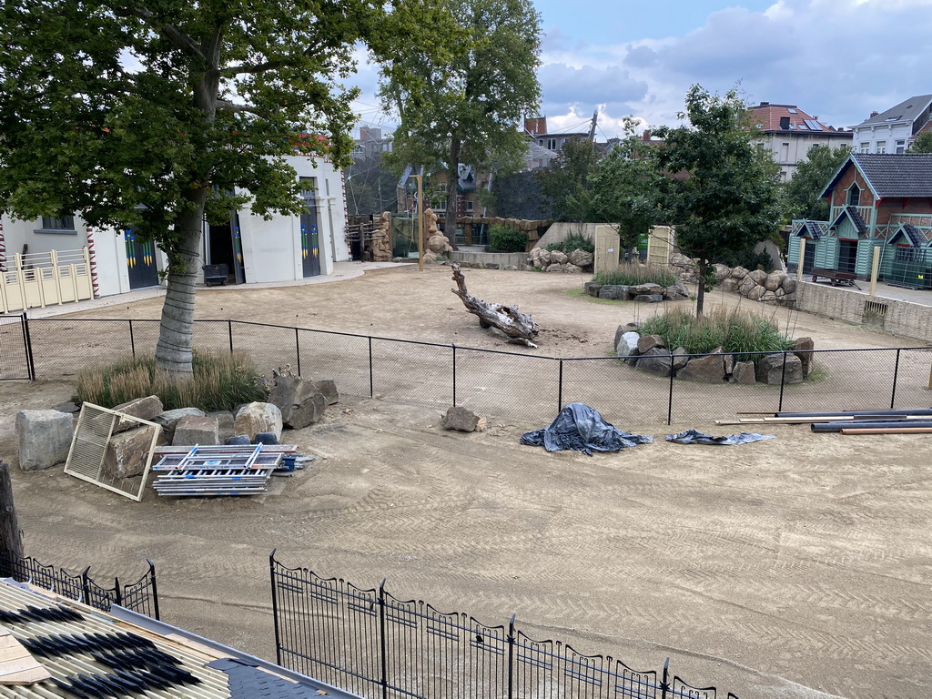 Back side of the Egyptian Temple at the Antwerp Zoo, viewed from a viewing platform