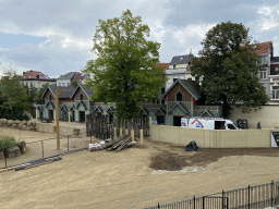 Enclosure under construction at the southeast side of the Antwerp Zoo, viewed from a viewing platform