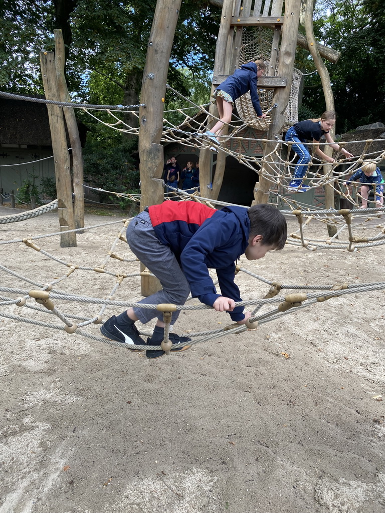 Max at the playground in front of the Savanne Restaurant at the Antwerp Zoo