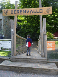 Max at the entrance to the Bear Valley at the Antwerp Zoo