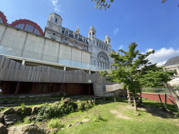 Bear Valley playground at the Antwerp Zoo and the east side of the Antwerp Central Railway Station