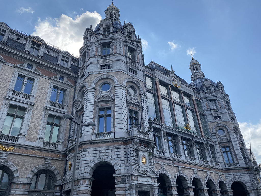 Facade of the Antwerp Central Railway Station at the Koningin Astridplein square