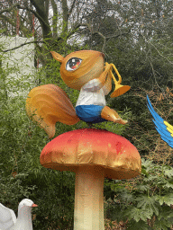 Squirrel decoration of the Alice in Wonderland Light Festival at the Antwerp Zoo