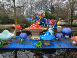 Decorations of the Alice in Wonderland Light Festival at the Antwerp Zoo