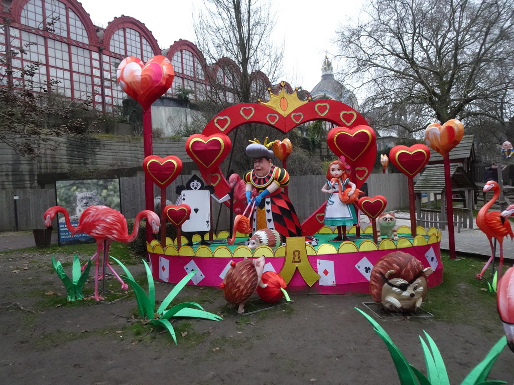 Decorations of the Alice in Wonderland Light Festival at the Antwerp Zoo