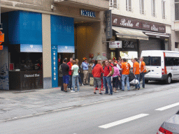 Dutch and Belgian soccer fans at the Pelikaanstraat street