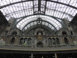 Upper part of the platform hall of the Antwerp Central Railway Station