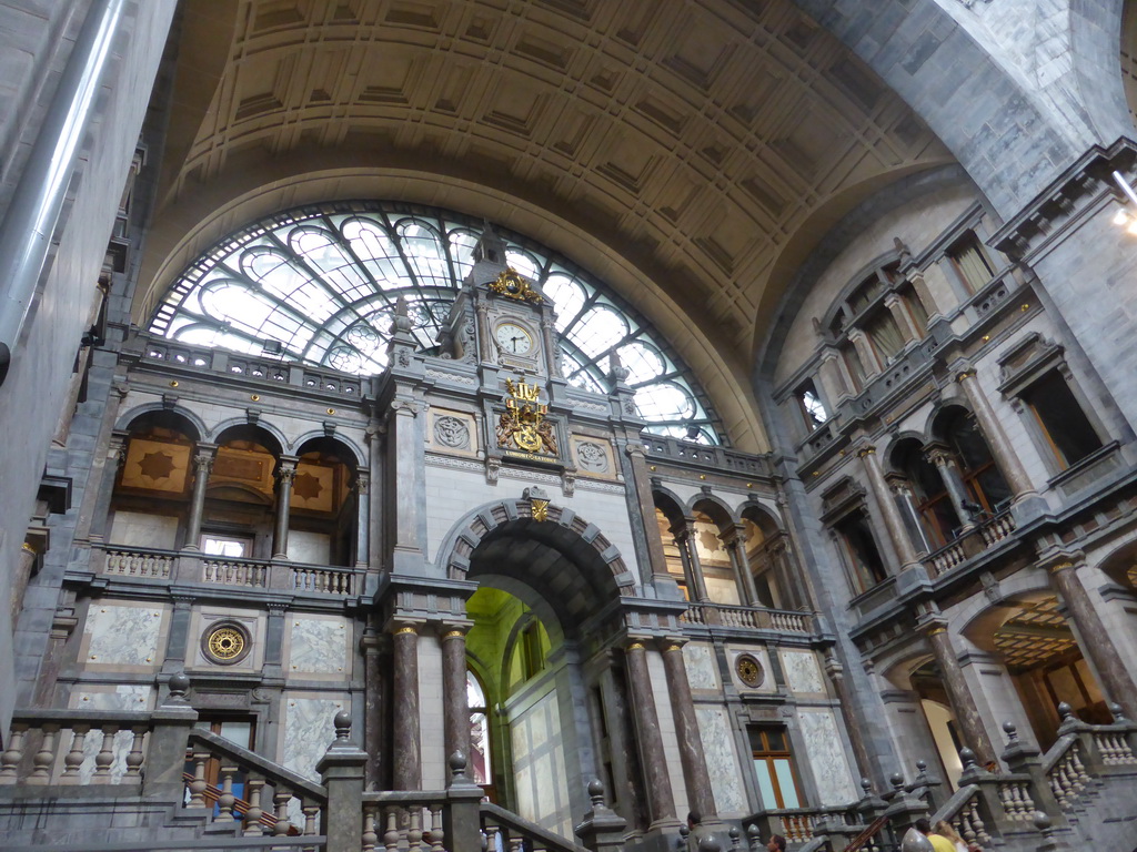 South side with staircase of the main hall of the Antwerp Central Railway Station