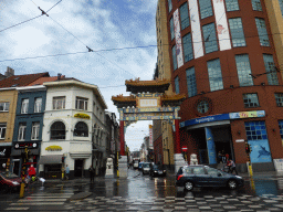 Chinatown Gate at the south side of the Van Wesenbekestraat street