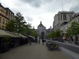 The Keyserlei street and the west side of the Antwerp Central Railway Station