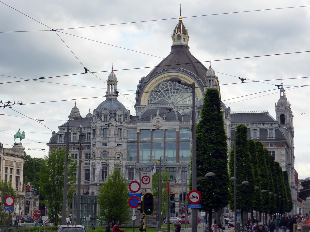 North side of the Antwerp Central Railway Station at the Koningin Astridplein square