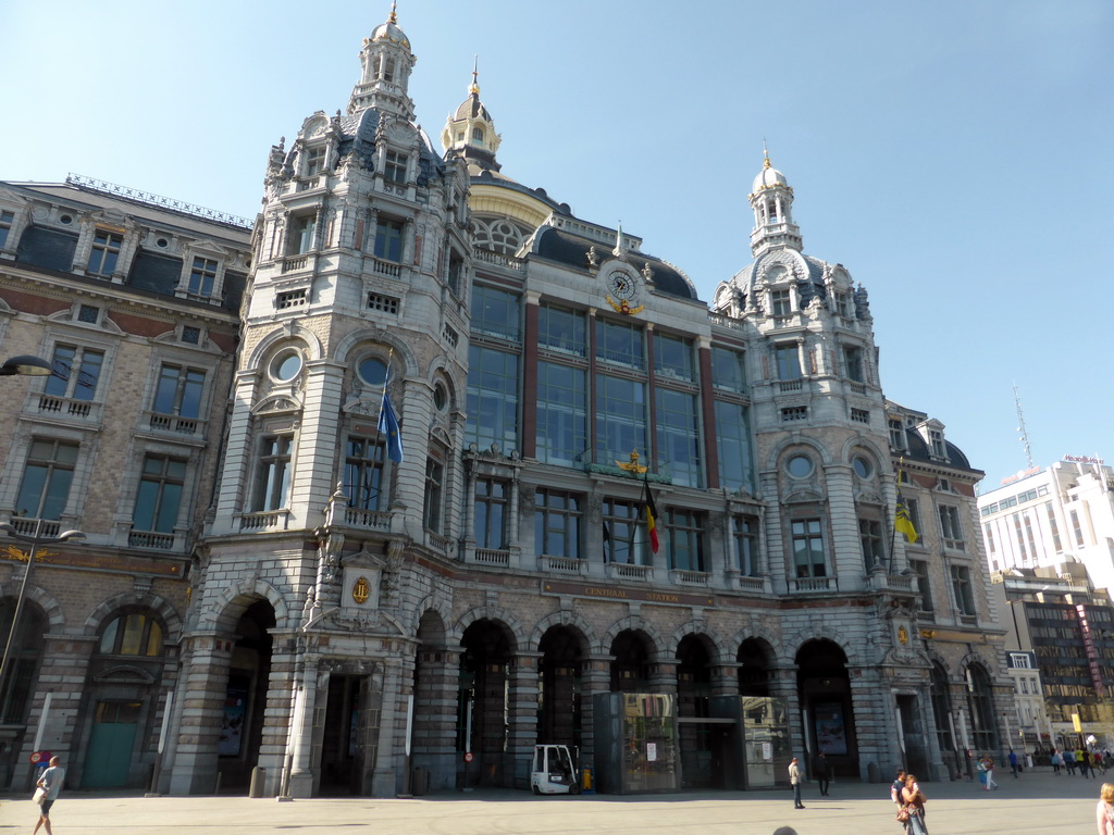 Front of the Antwerp Central Railway Station at the Koningin Astridplein square