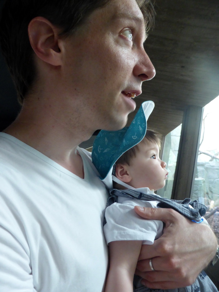 Tim and Max at the Monkey Building at the Antwerp Zoo