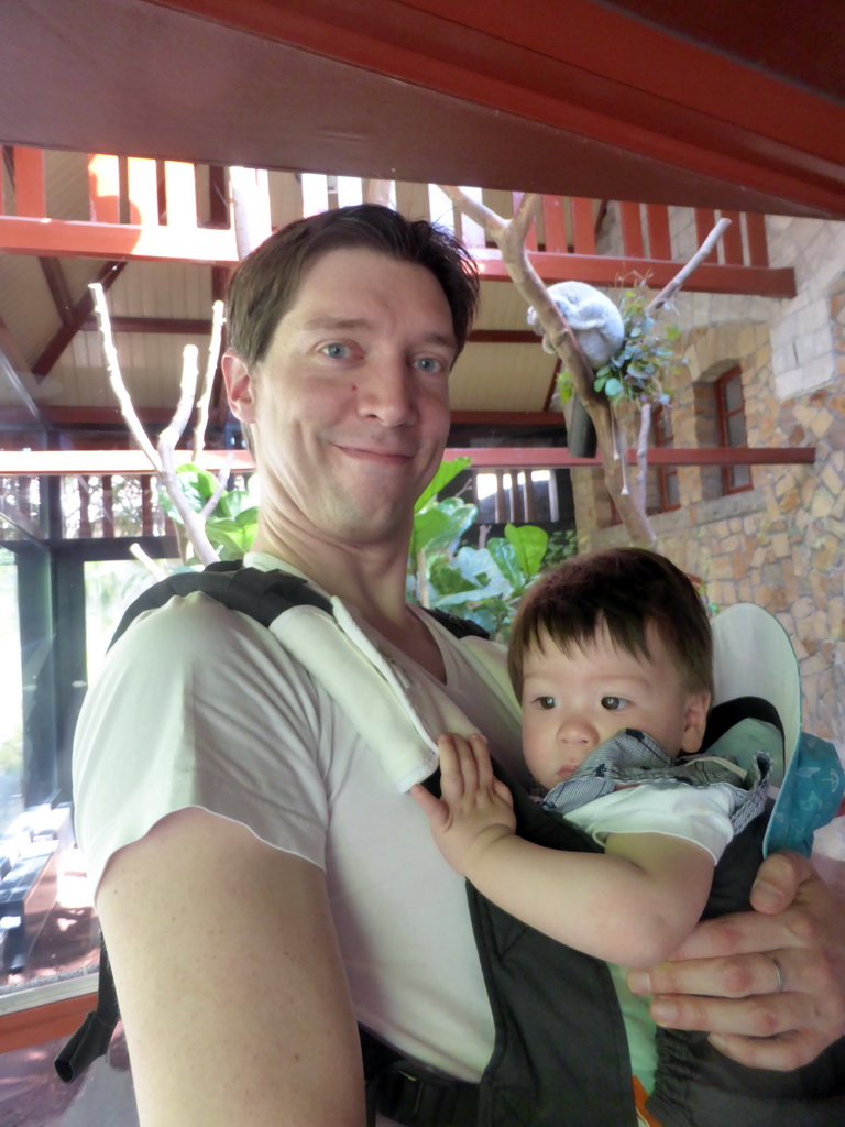 Tim and Max with a Koala at the Antwerp Zoo