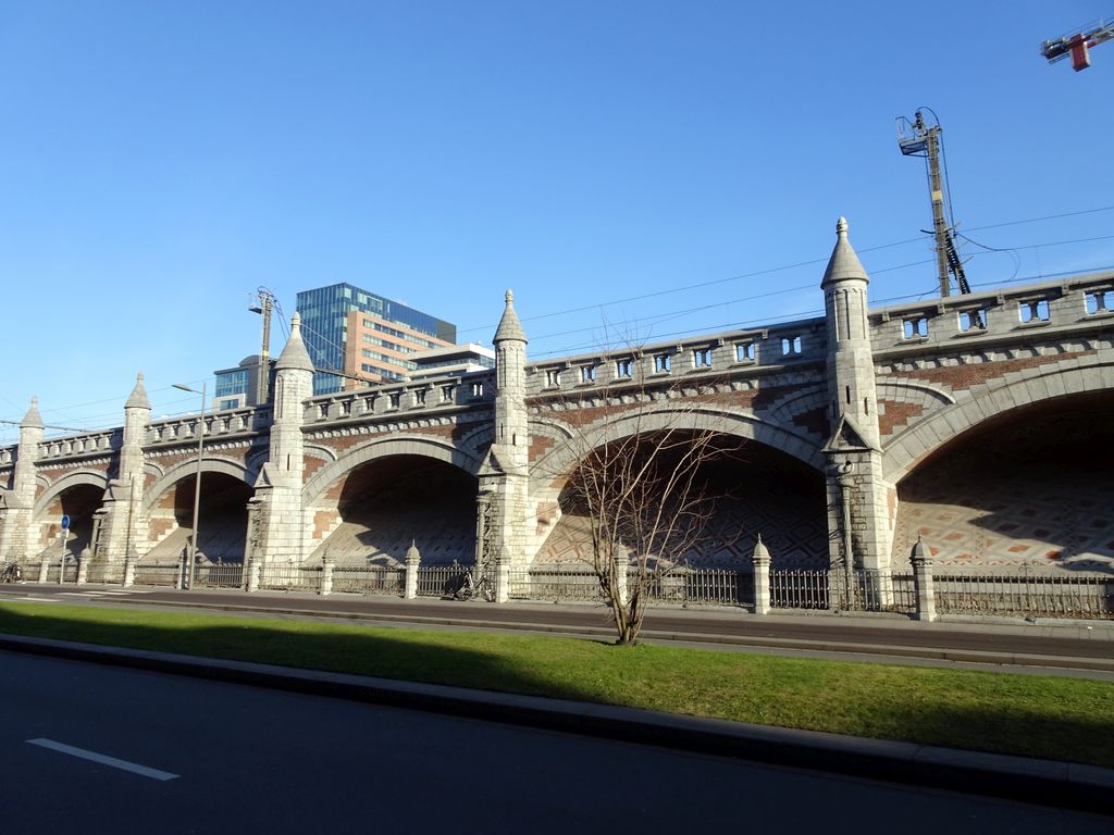 The Simonsstraat street and the railway on the south side of the Antwerpen-Centraal railway station