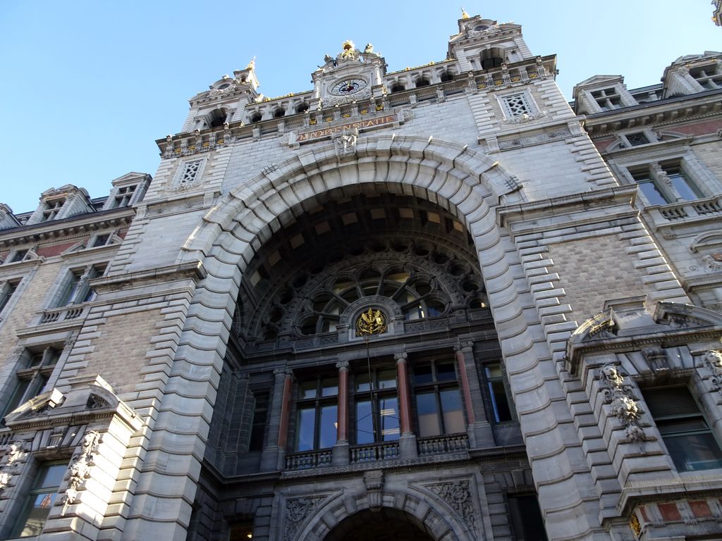 The west side of the Antwerpen-Centraal railway station at the Pelikaanstraat street