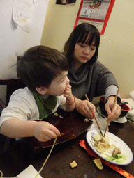 Miaomiao and Max having lunch at Noodle Bar Bai Wei