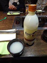 Korean rice wine at the Korean Barbecue restaurant at the Statiestraat street