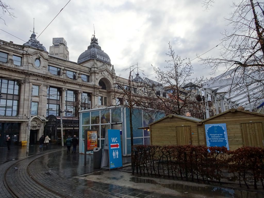 Front of the Hilton Antwerp Old Town Hotel at the Groenplaats square