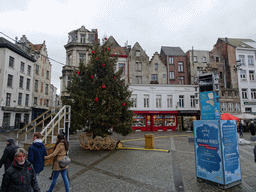 The Handschoenmarkt square with a christmas tree