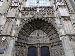 Front gate of the Cathedral of Our Lady at the Handschoenmarkt square