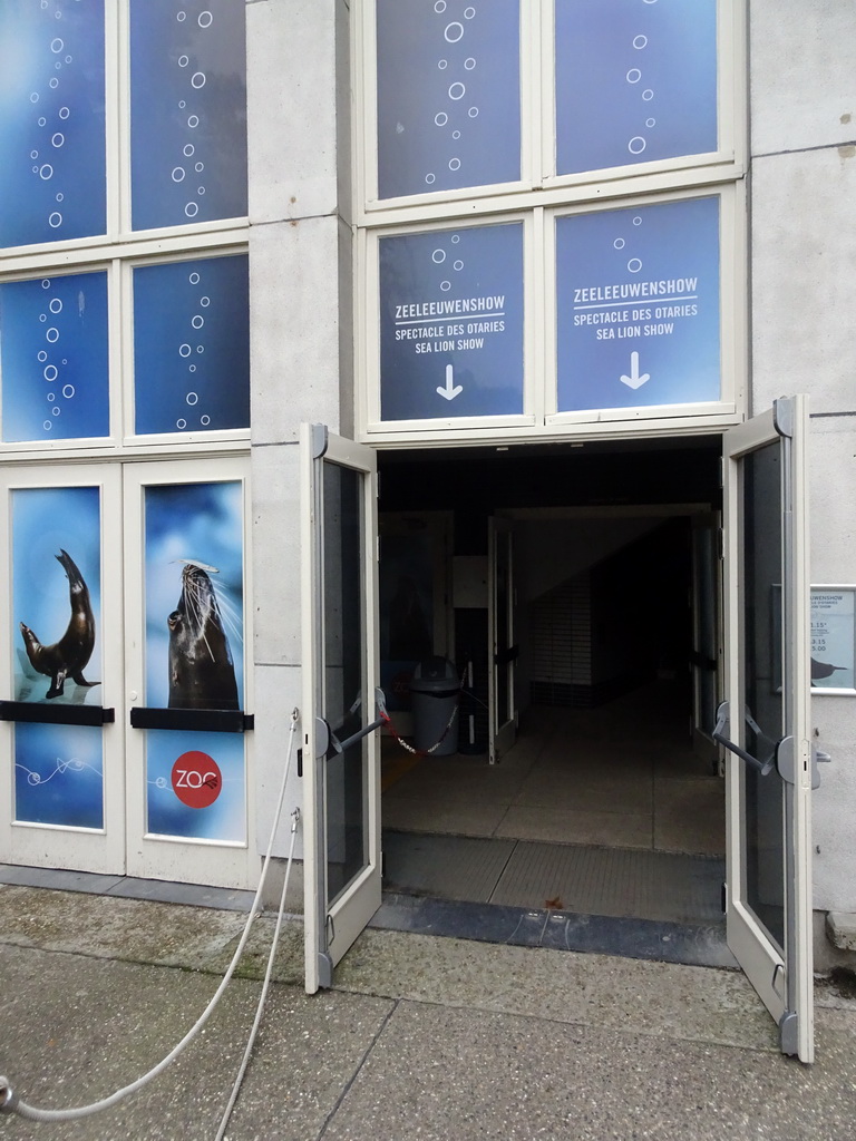 Entrance to the Sea Lion Show at the Aquaforum at the Antwerp Zoo