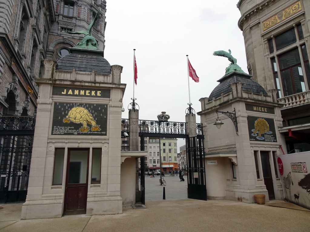 The exit of the Antwerp Zoo at the Koningin Astridplein square