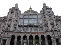 Facade of the Antwerpen-Centraal railway station at the Koningin Astridplein square