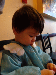 Max having lunch at the Ni Shifu restaurant