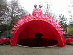 Elephant Fountain with China Light decorations at the Antwerp Zoo