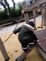 Max at the playground in front of the Egyptian Temple at the Antwerp Zoo