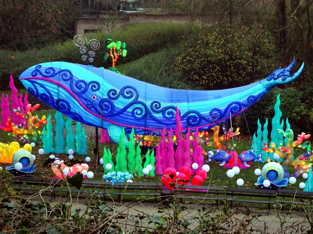 China Light Whale statue at the Antwerp Zoo