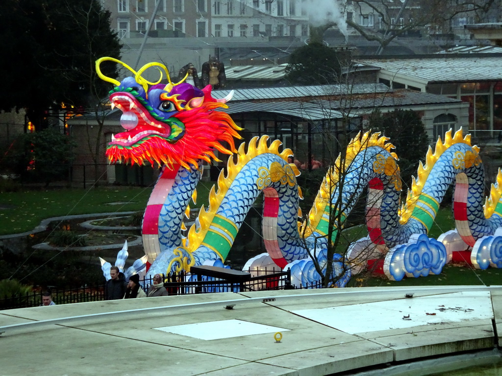 China Light Dragon statue at the Antwerp Zoo, viewed from the high walkway