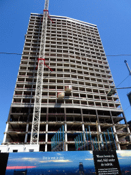 Front of the Antwerp Tower at the Keyserlei street, under renovation