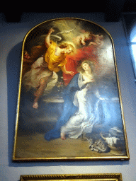 Painting `The Annunciation` by Peter Paul Rubens at the Artist`s Studio at the Ground Floor of the Rubens House