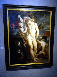 Painting `St. Sebastian` by Peter Paul Rubens at the Artist`s Studio at the Ground Floor of the Rubens House