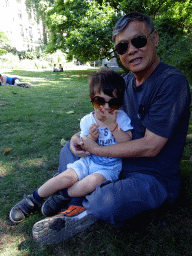 Max and Miaomiao`s father with sunglasses at the Den Botaniek botanical garden