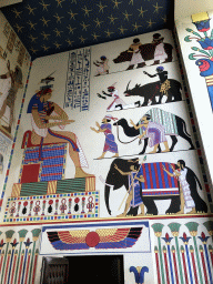 Wall painting at the Egyptian Temple at the Antwerp Zoo
