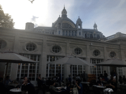 Front of the Grand Café Flamingo at the Antwerp Zoo and the east side of the Antwerpen-Centraal railway station