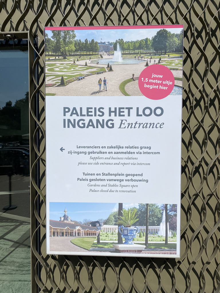 Sign at the entrance to Het Loo Palace