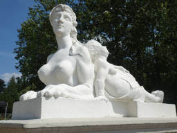 Statue at the border of the center and the north side of the Palace Garden of Het Loo Palace