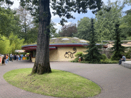 Entrance building of the Apenheul zoo at the Stadspark Berg & Bos