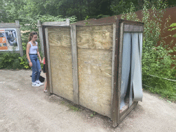 Gorilla transport box at the Gorilla World at the Apenheul zoo