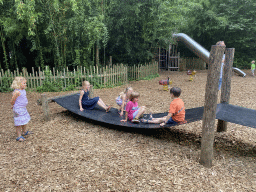 Max on a hammock at the Waaghals playground at the Apenheul zoo