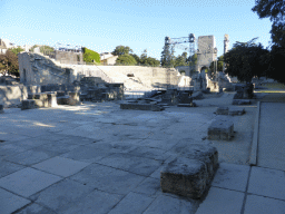 Northwest side of the Ancient Theatre of Arles, viewed from the Rue de la Calade street