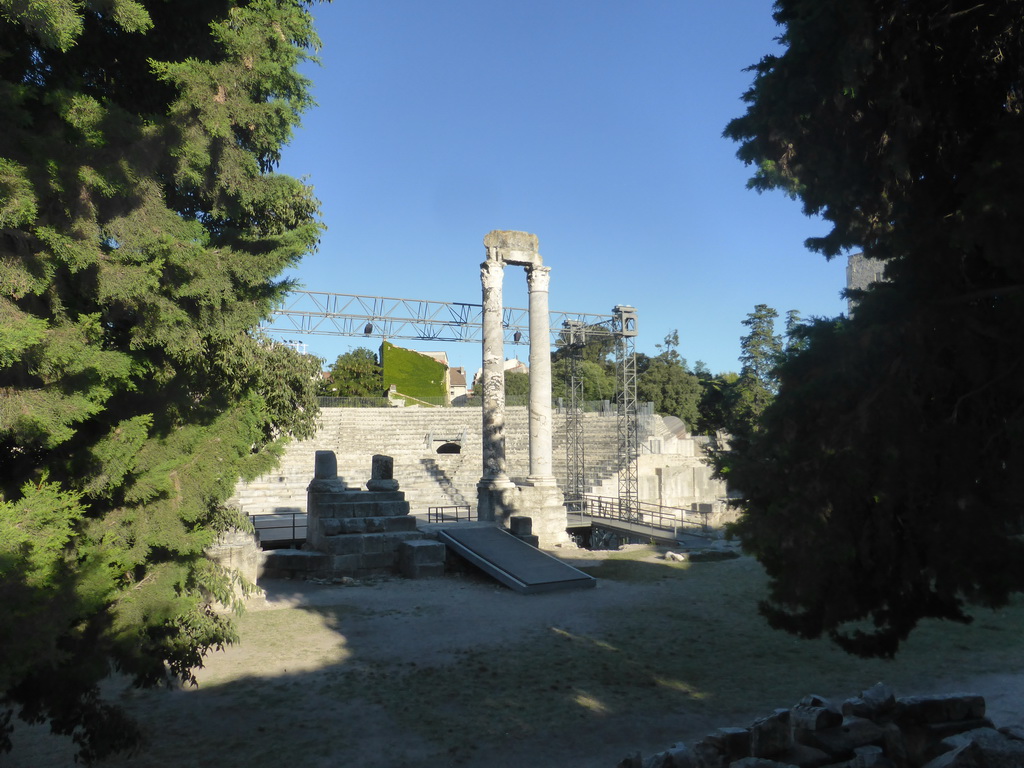 West side of the Ancient Theatre of Arles, viewed from the Rue du Cloître street