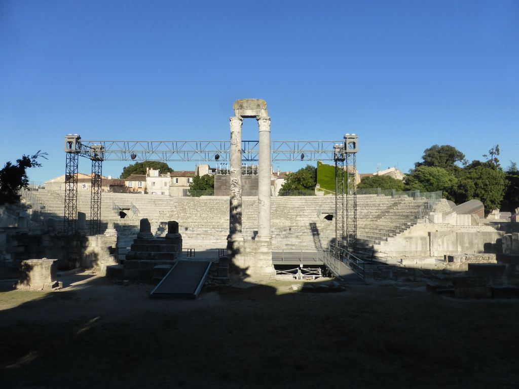 West side of the Ancient Theatre of Arles, viewed from the Rue du Cloître street