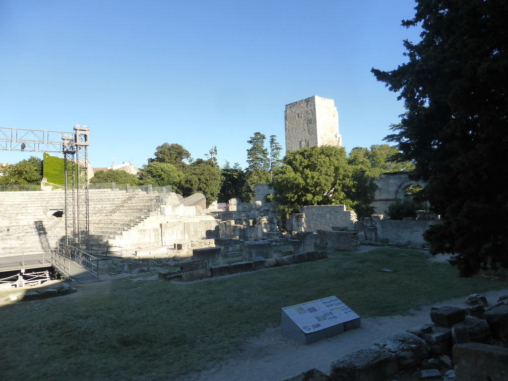 Southwest side of the Ancient Theatre of Arles, viewed from the Rue du Cloître street