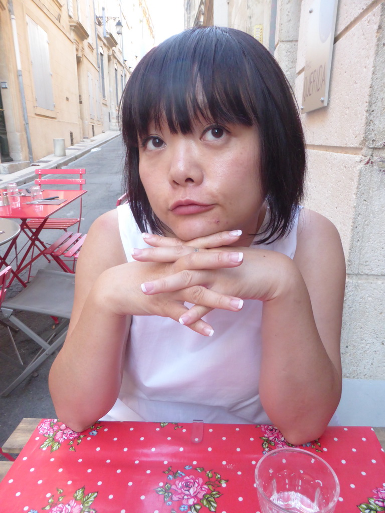 Miaomiao at the Resto Querida restaurant at the Rue des Arènes street