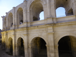 The southwest side of the Arles Amphitheatre, at sunset